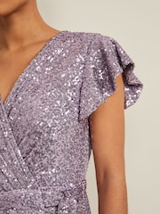 Phase Eight Purple Petite Carina Sequin Maxi Dress - Image 4 of 6