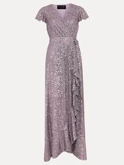 Phase Eight Purple Petite Carina Sequin Maxi Dress - Image 6 of 6