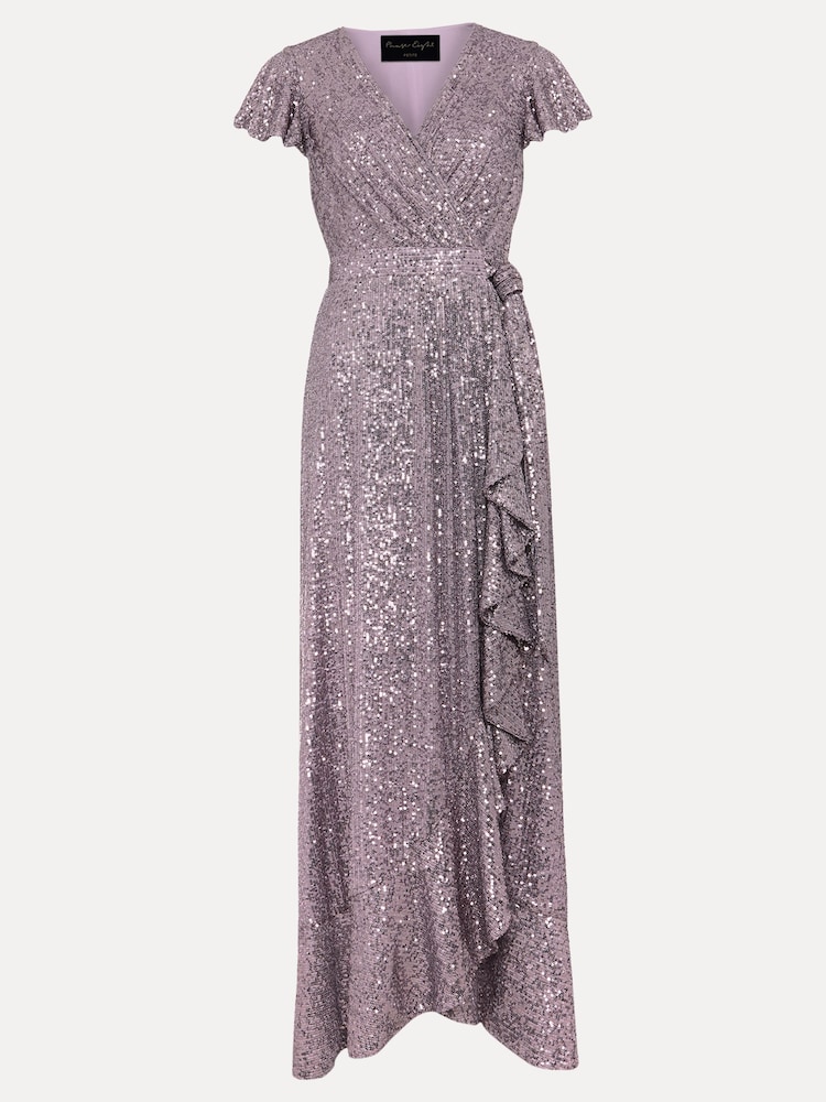 Phase Eight Purple Petite Carina Sequin Maxi Dress - Image 6 of 6