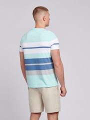 U.S. Polo Assn. Blue Mens Classic Fit Colourblock 100% Cotton T-Shirt - Image 2 of 4