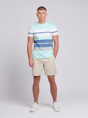 U.S. Polo Assn. Blue Mens Classic Fit Colourblock 100% Cotton T-Shirt - Image 4 of 4