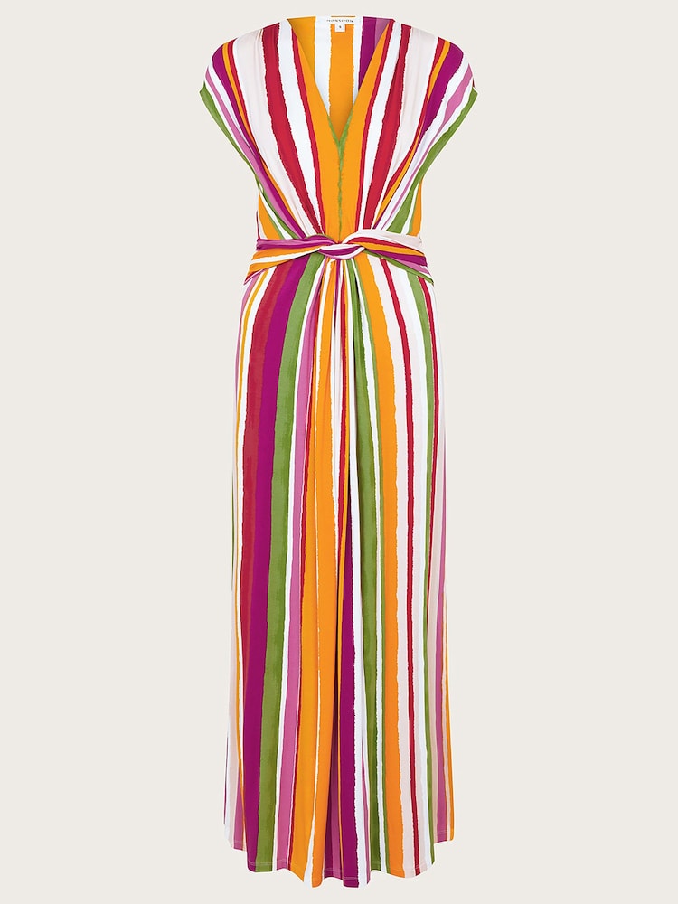 Monsoon Pink Elise Stripe Maxi Dress - Image 5 of 5