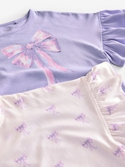 White/Blue Bow Nighties 2 Pack (3-16yrs) - Image 5 of 6