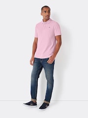 Crew Clothing Light Pink 100% Cotton Pique Polo Shirt - Image 1 of 4