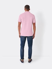 Crew Clothing Light Pink 100% Cotton Pique Polo Shirt - Image 3 of 4