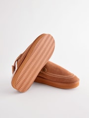 Tan Brown Suede Strap Mules Slippers - Image 10 of 10