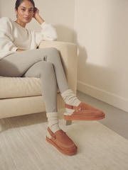 Tan Brown Suede Strap Mules Slippers - Image 2 of 10