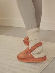 Tan Brown Suede Strap Mules Slippers - Image 3 of 10