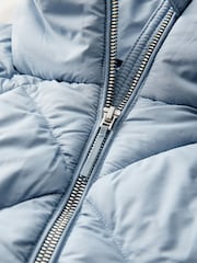 Light Blue Longline Quilted Gilet - Image 7 of 7