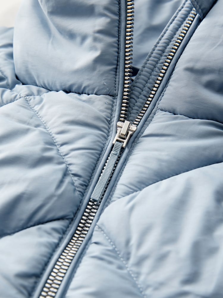 Light Blue Longline Quilted Gilet - Image 7 of 7