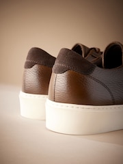 Brown Signature Leather Trainers - Image 5 of 5