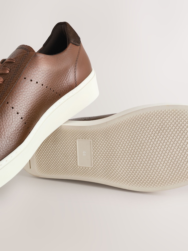 Brown Signature Leather Trainers - Image 6 of 6