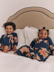 Navy Blue Matching Family Kids Christmas Hamish The Highland Cow 100% Cotton Pyjamas (12mths-8yrs) - Image 8 of 15