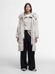 Barbour® International Kaylee Mid Length Hooded Showerproof Coat - Image 1 of 7