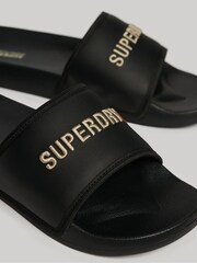 Superdry Black Tarp Vegan Pool Sliders - Image 3 of 4