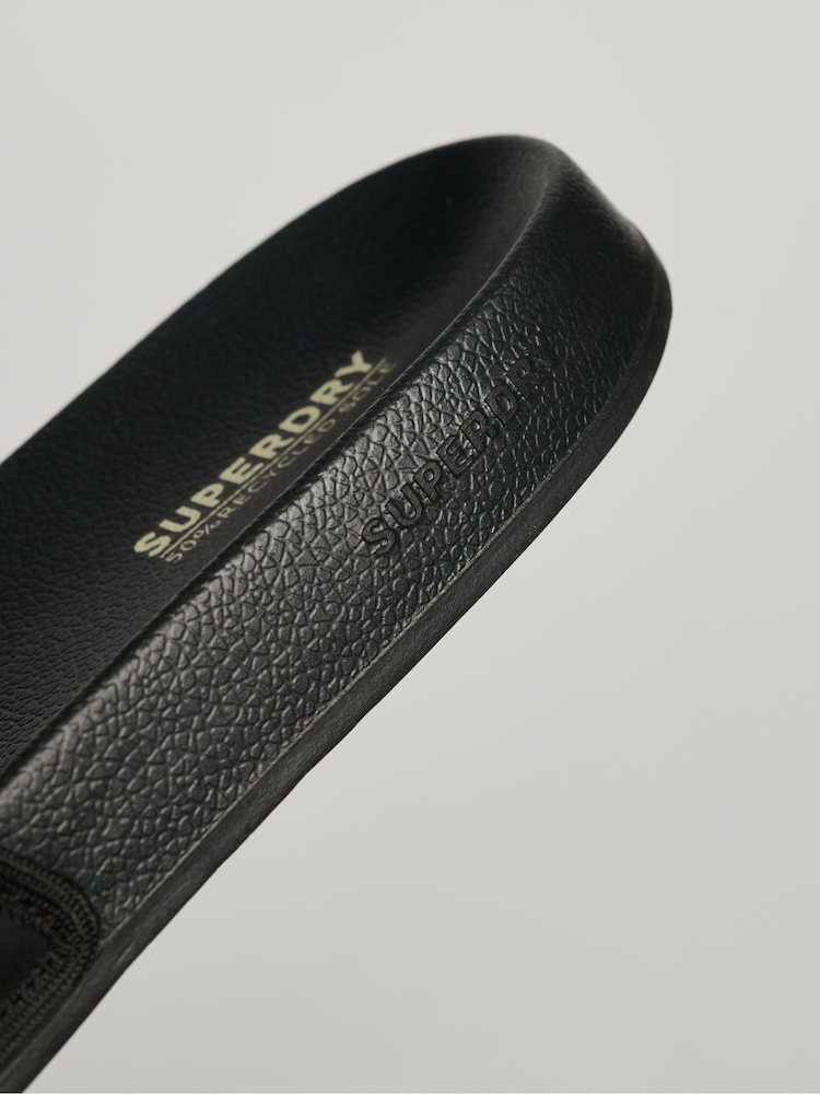 Superdry Black Tarp Vegan Pool Sliders - Image 4 of 4