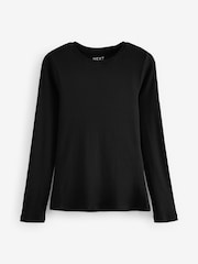 Black Long Sleeve Ribbed T-Shirt - Image 5 of 8
