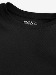 Black Long Sleeve Ribbed T-Shirt - Image 6 of 8