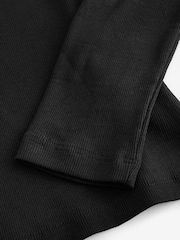 Black Long Sleeve Ribbed T-Shirt - Image 7 of 8