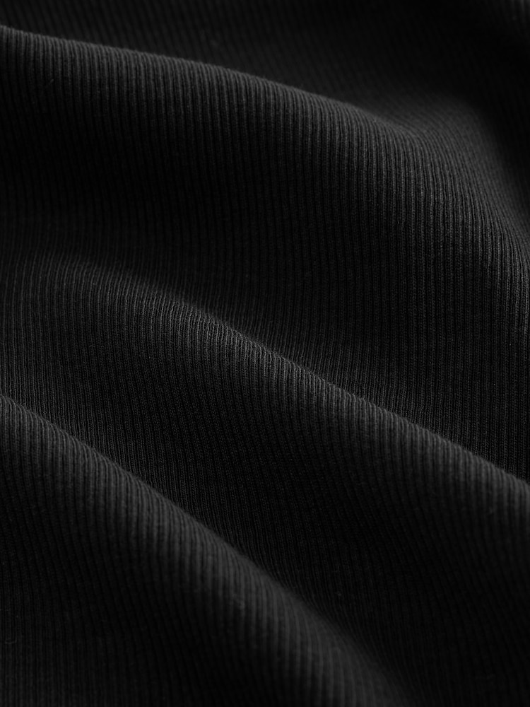 Black Long Sleeve Ribbed T-Shirt - Image 8 of 8