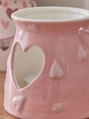 Set of 3 Pink Ceramic Heart Tea Light Holders - Image 3 of 5