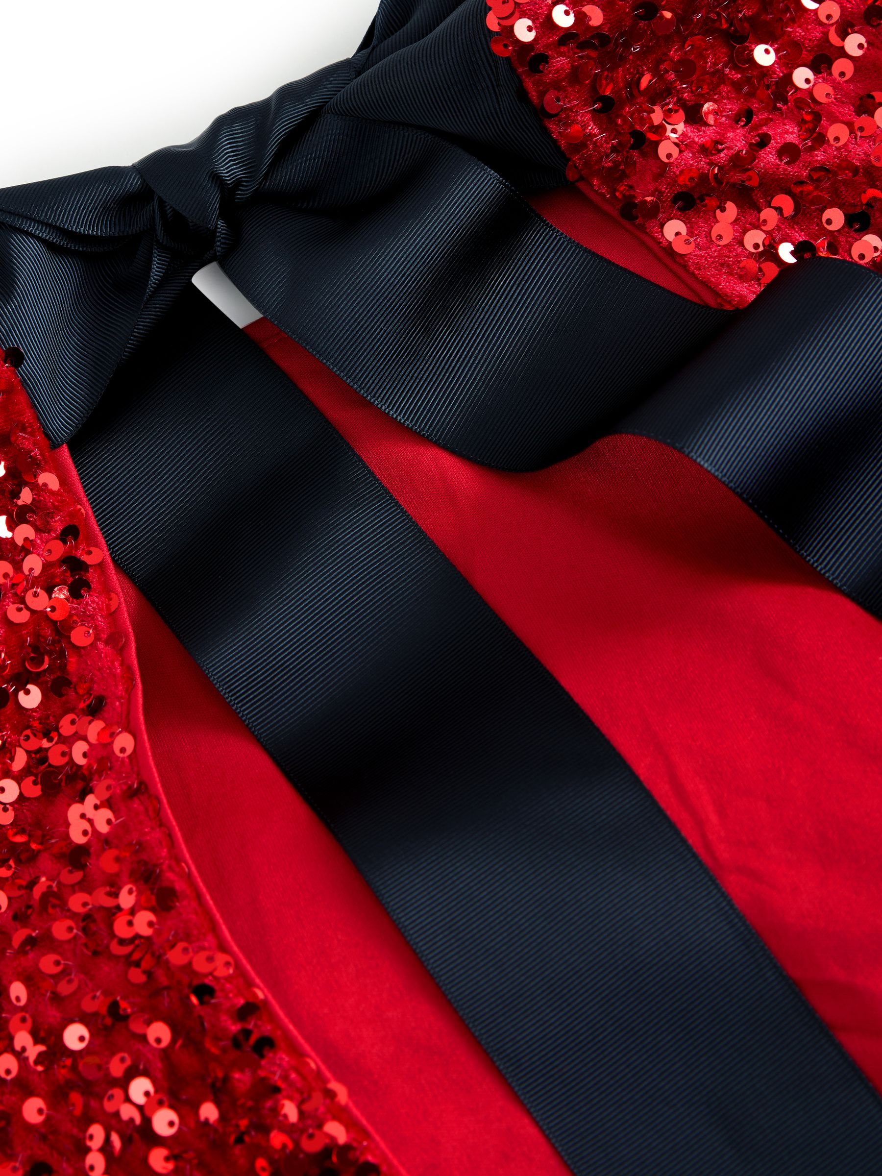 Buy Ruby Red Long Sleeve Sequin Bow Back Midi Dress from Next USA