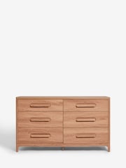 Mid Natural Nolan Oak Effect 6 Drawer Chest of Drawers - Image 5 of 9
