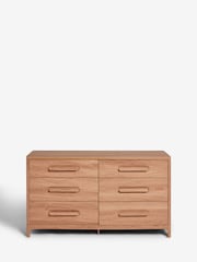 Mid Natural Nolan Oak Effect 6 Drawer Chest of Drawers - Image 6 of 9