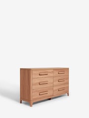Mid Natural Nolan Oak Effect 6 Drawer Chest of Drawers - Image 7 of 9