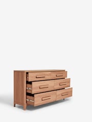Mid Natural Nolan Oak Effect 6 Drawer Chest of Drawers - Image 8 of 9