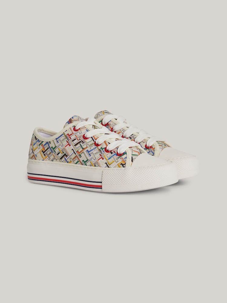 Tommy Hilfiger Aop Low Cut Lace-Up Sneakers - Изображение 1 из 5