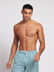 U.S. Polo Assn. Green Mens Geometric Print Swim Shorts - Image 1 of 6