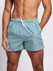 U.S. Polo Assn. Green Mens Geometric Print Swim Shorts - Image 3 of 6