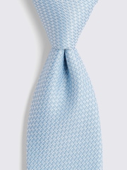 MOSS Blue Textured Tie - Image 2 of 4
