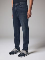 Blue Ink Washed Regular Tapered Fit Vintage Wash Denim Jeans - Image 1 of 11