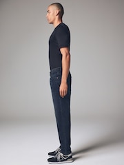 Blue Ink Washed Regular Tapered Fit Vintage Wash Denim Jeans - Image 3 of 11