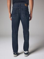 Blue Ink Washed Regular Tapered Fit Vintage Wash Denim Jeans - Image 4 of 11