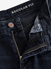 Blue Ink Washed Regular Tapered Fit Vintage Wash Denim Jeans - Image 8 of 11
