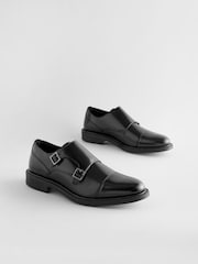Black Double Monk Shoes - Image 1 of 6