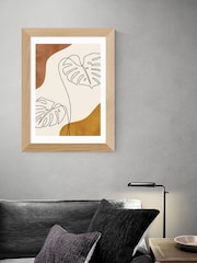 East End Prints Oak One Line Monstera Framed Art Print - Image 2 of 3