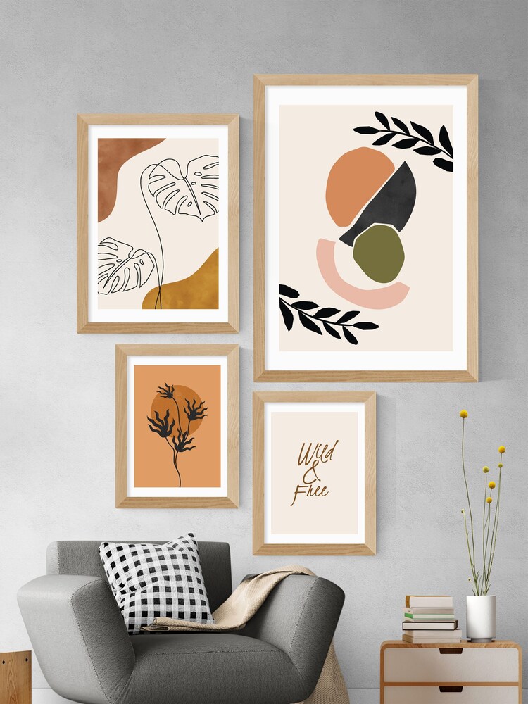 East End Prints Oak One Line Monstera Framed Art Print - Image 3 of 3 East End Prints Oak One Line Monstera Framed Art Print - Image 3 of 3