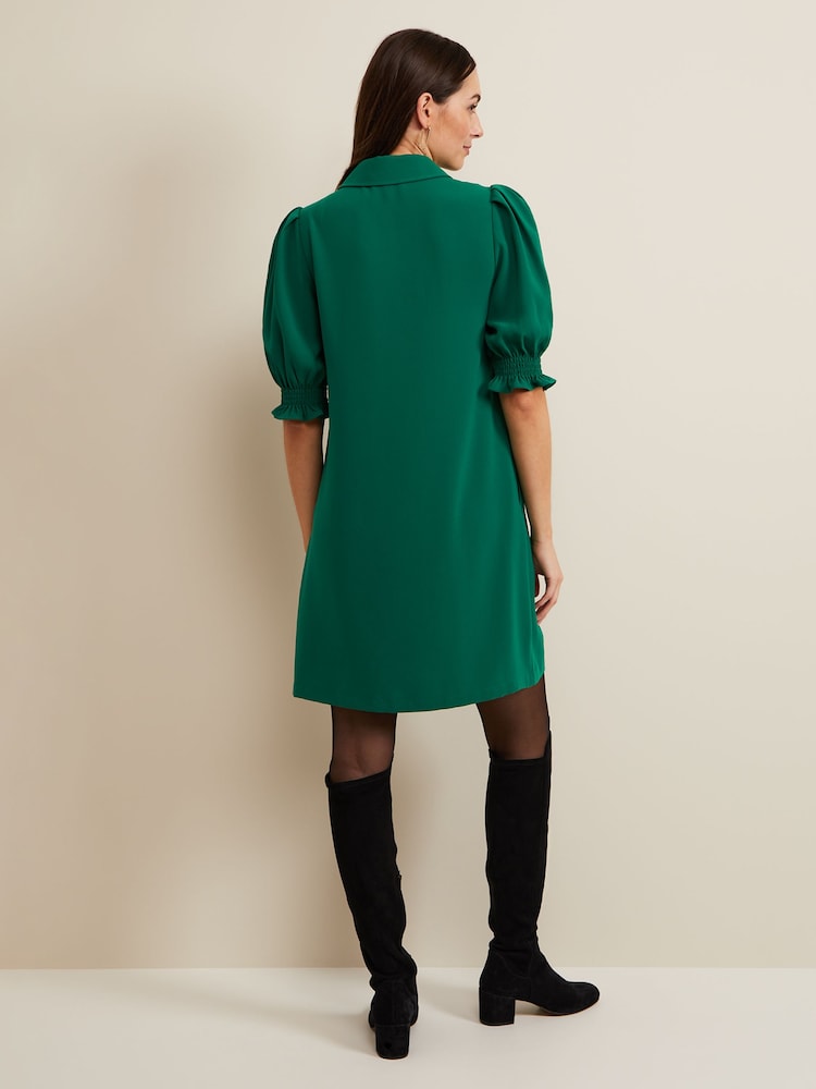 Phase Eight Green Zip Candice Mini Dress - Image 2 of 6