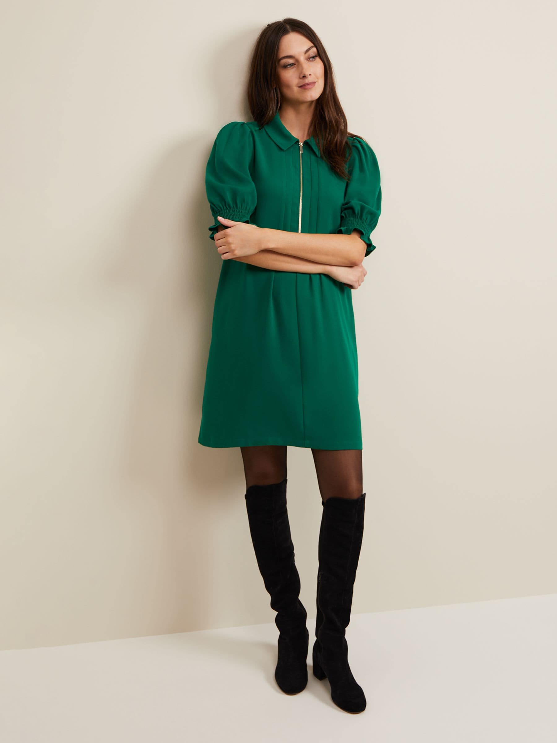Buy Phase Eight Green Zip Candice Mini Dress from Next USA