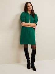 Phase Eight Green Zip Candice Mini Dress - Image 3 of 6