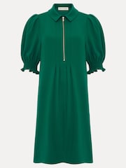 Phase Eight Green Zip Candice Mini Dress - Image 6 of 6