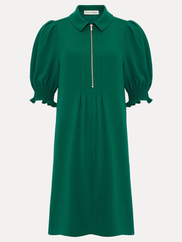 Phase Eight Green Zip Candice Mini Dress - Image 6 of 6