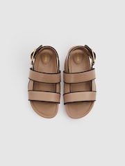 Reiss Tan Samantha Strappy Chunky Leather Sandals - Image 3 of 5