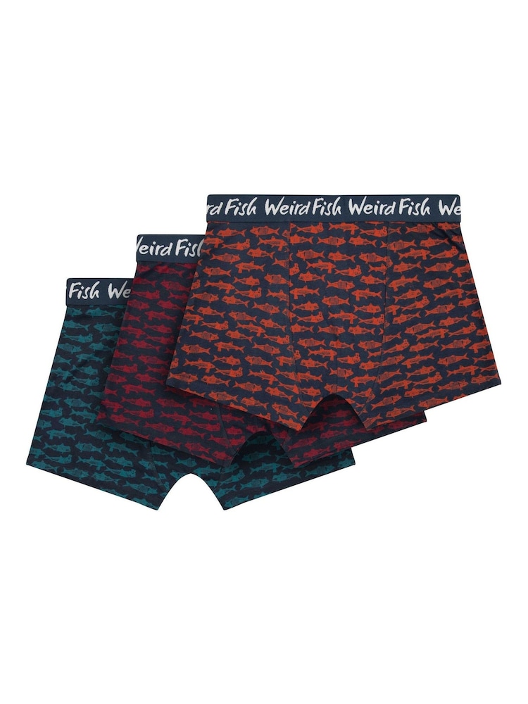 Verde - Boxeri Weird Fish Ashridge, pachet de 3 - Imaginea 1 din 4