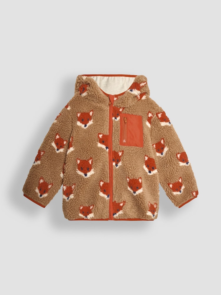 JoJo Maman Bébé Brown Fox Printed Fleece - Image 1 of 3