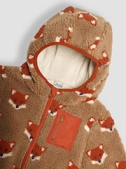 JoJo Maman Bébé Brown Fox Printed Fleece - Image 3 of 3